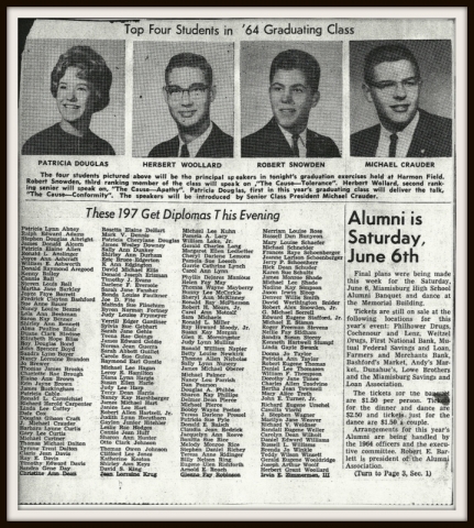 Top Four Students in &#039;64 Graduating Class